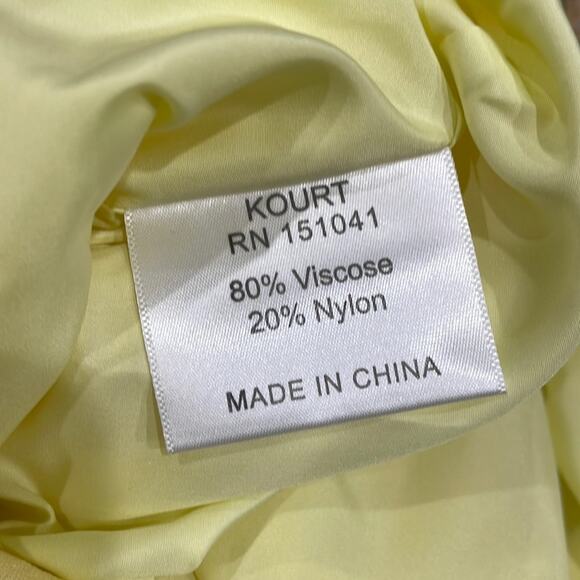 kourt 2 piece Midi Skirt and Rouched Crop Top NWT Size XS Pastel Yellow - Picture 9 of 11